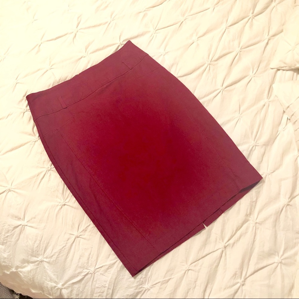 Papaya red/burgundy midi skirt